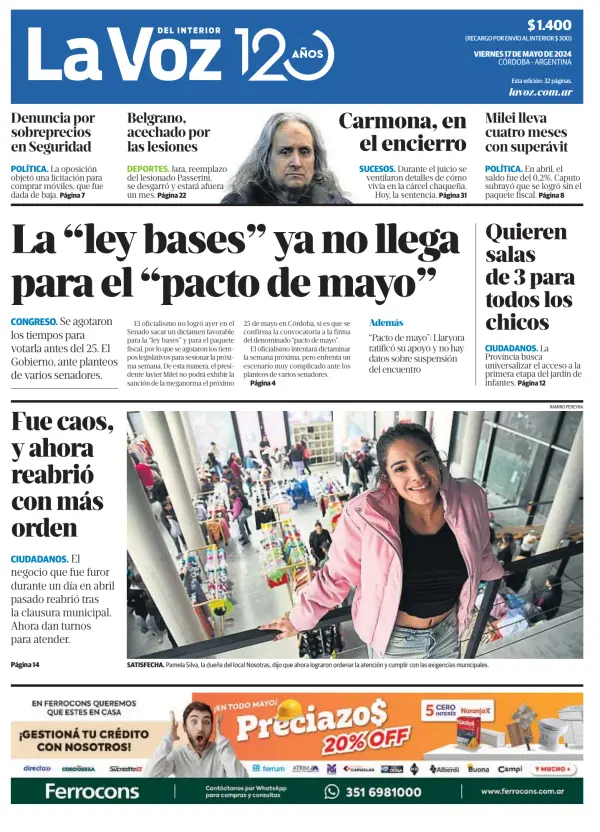Read full digital edition of La Voz del Interior newspaper from Argentina