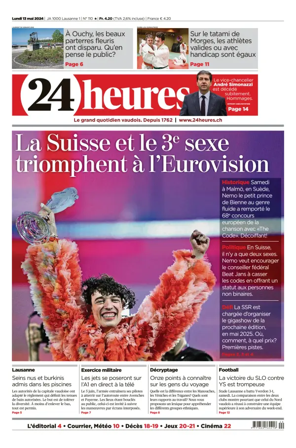 Read full digital edition of 24 Heures newspaper from Switzerland