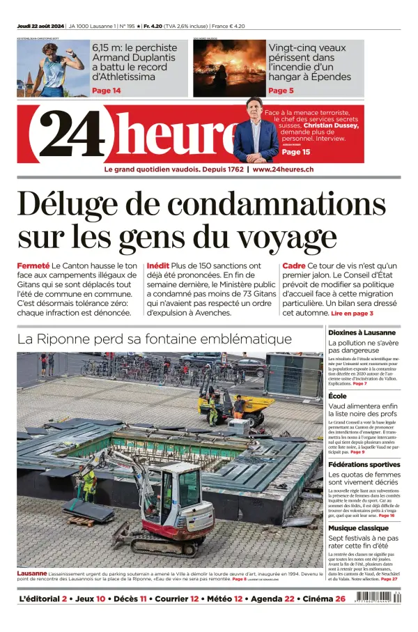 Read full digital edition of 24 Heures newspaper from Switzerland