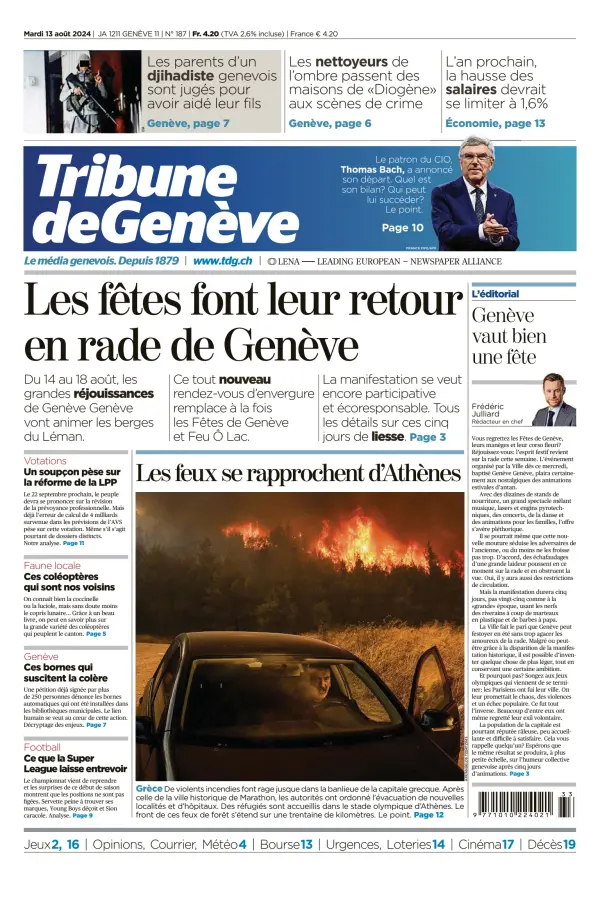 Read full digital edition of Tribune De Geneve newspaper from Switzerland