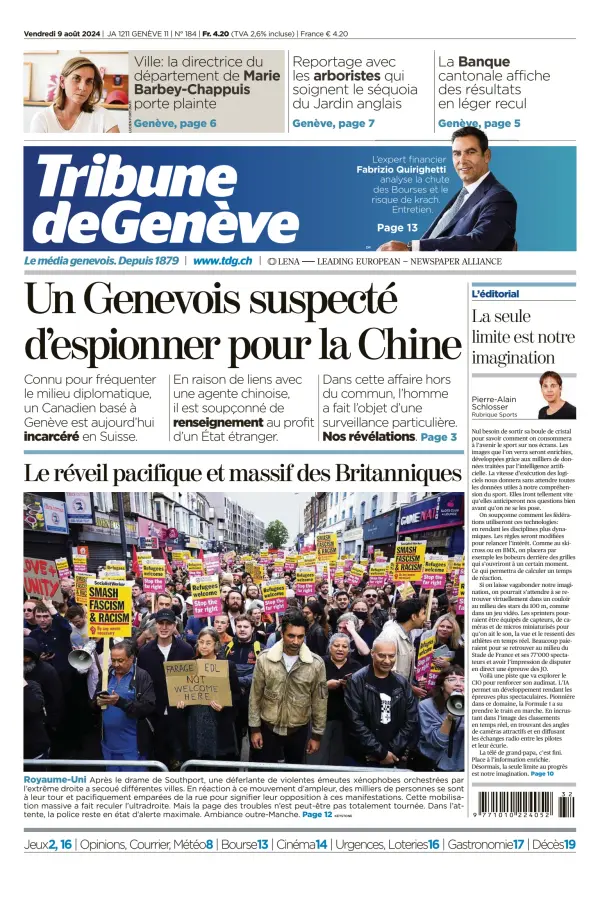 Read full digital edition of Tribune De Geneve newspaper from Switzerland