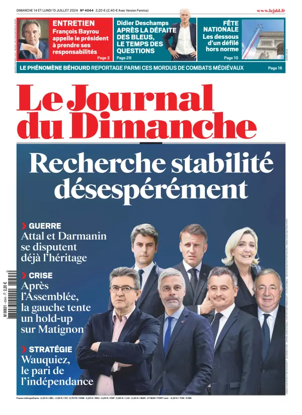 Read full digital edition of Journal Du Dimanche newspaper from France