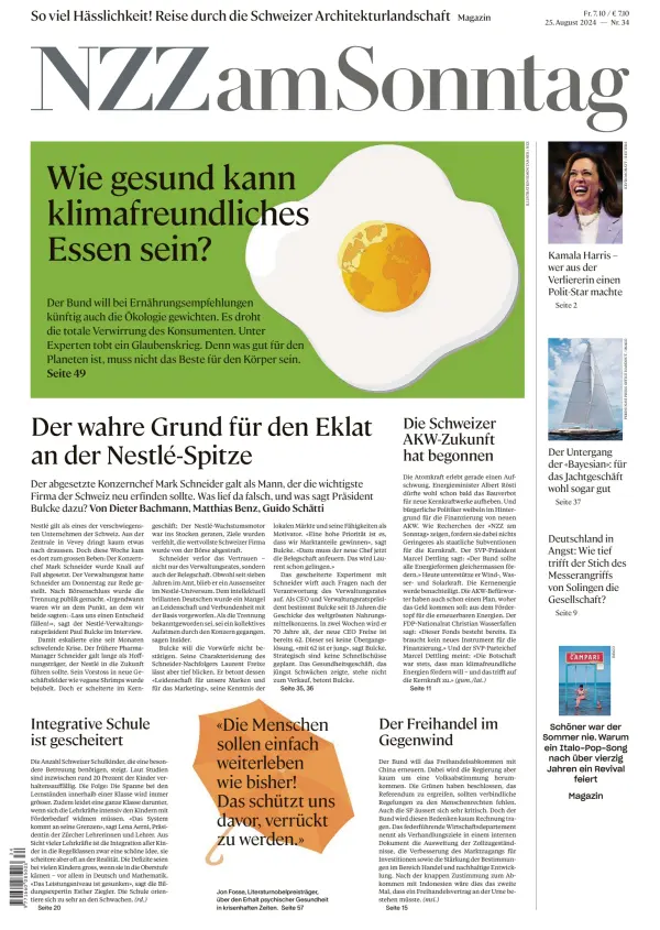 Read full digital edition of Neue Zurcher Zeitung am Sonntag newspaper from Switzerland