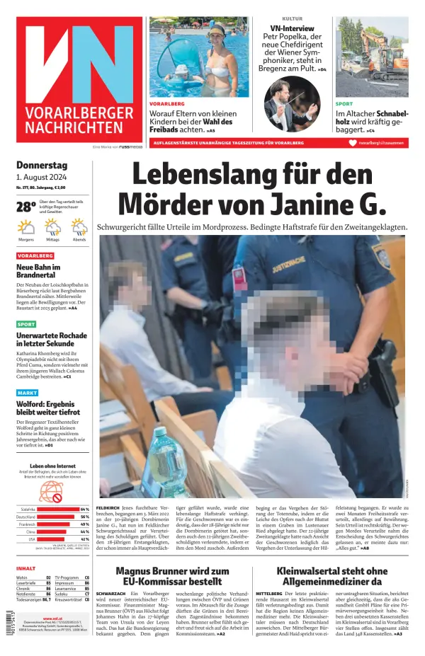 Read full digital edition of Vorarlberger Nachrichten newspaper from Austria