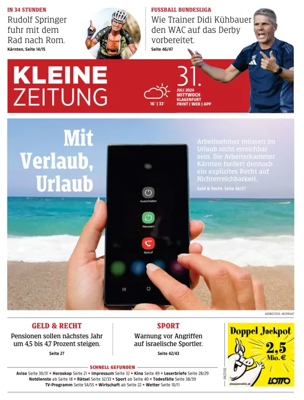 Read full digital edition of Kleine Zeitung Karnten newspaper from Austria