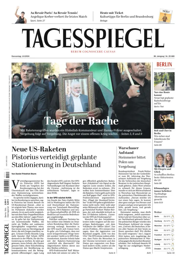 Read full digital edition of Der Tagesspiegel newspaper from Germany