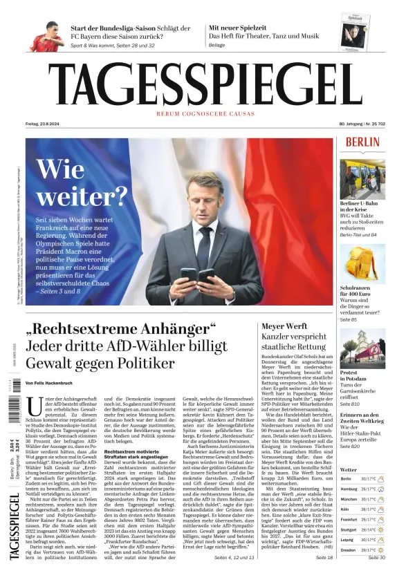 Read full digital edition of Der Tagesspiegel newspaper from Germany