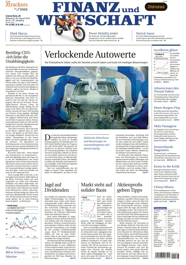 Read full digital edition of Finanz und Wirtschaft newspaper from Switzerland