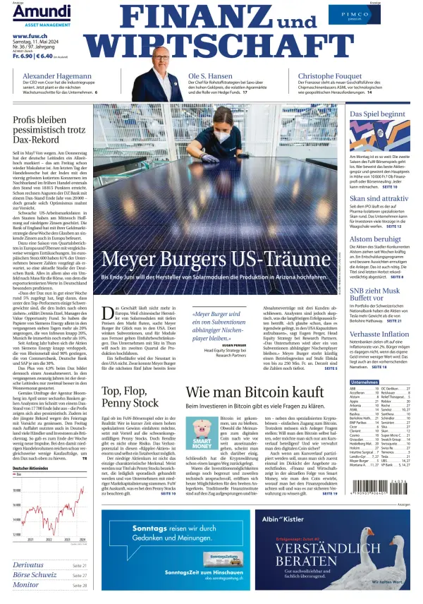 Read full digital edition of Finanz und Wirtschaft newspaper from Switzerland