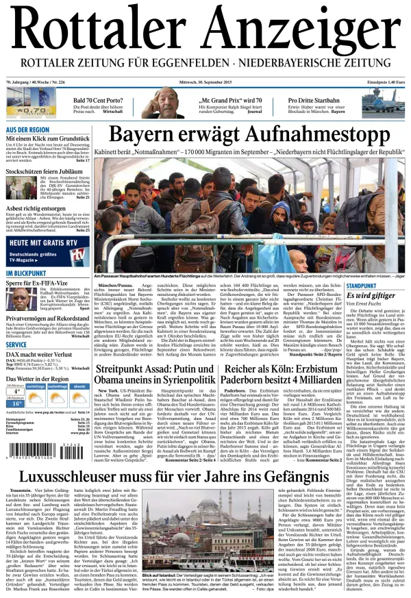 Read full digital edition of Rottaler Anzeiger newspaper from Germany