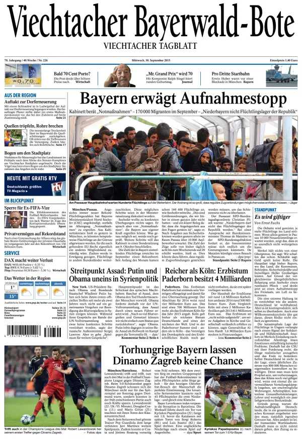 Read full digital edition of Viechtacher Bayerwald Bote newspaper from Germany