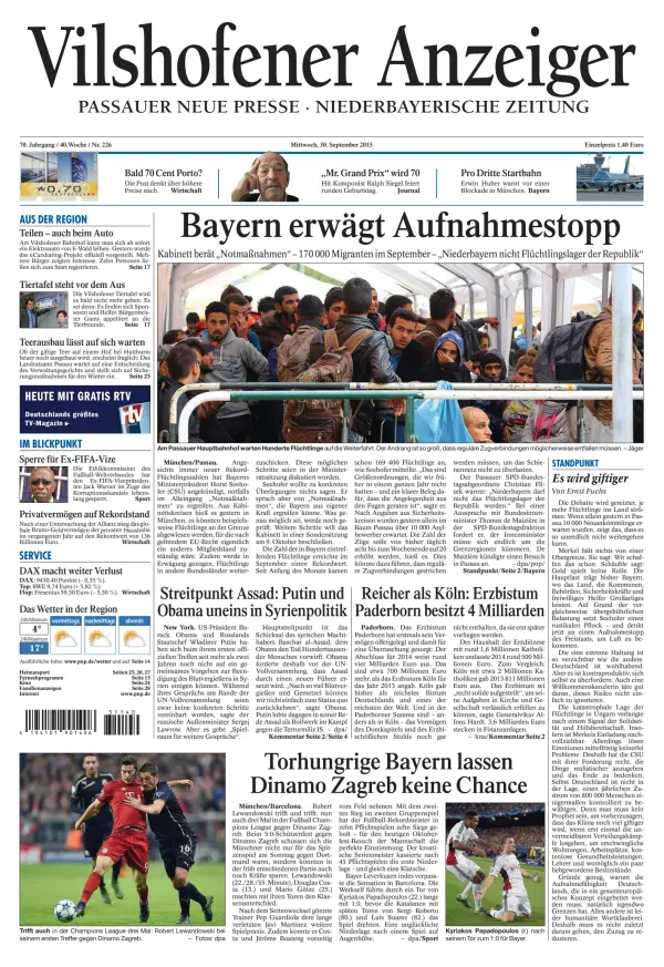 Read full digital edition of Vilshofener Anzeiger newspaper from Germany