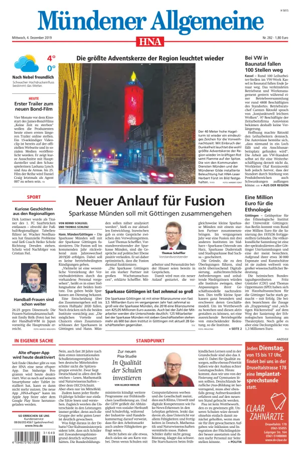 Read full digital edition of HNA Muendener Allgemeine newspaper from Germany