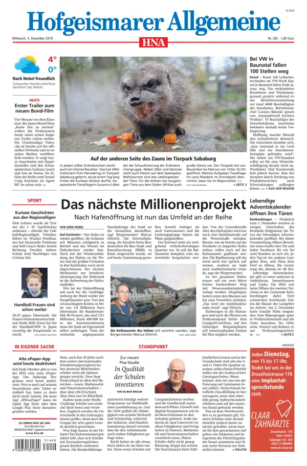 Read full digital edition of HNA Hofgeismarer Allgemeine newspaper from Germany