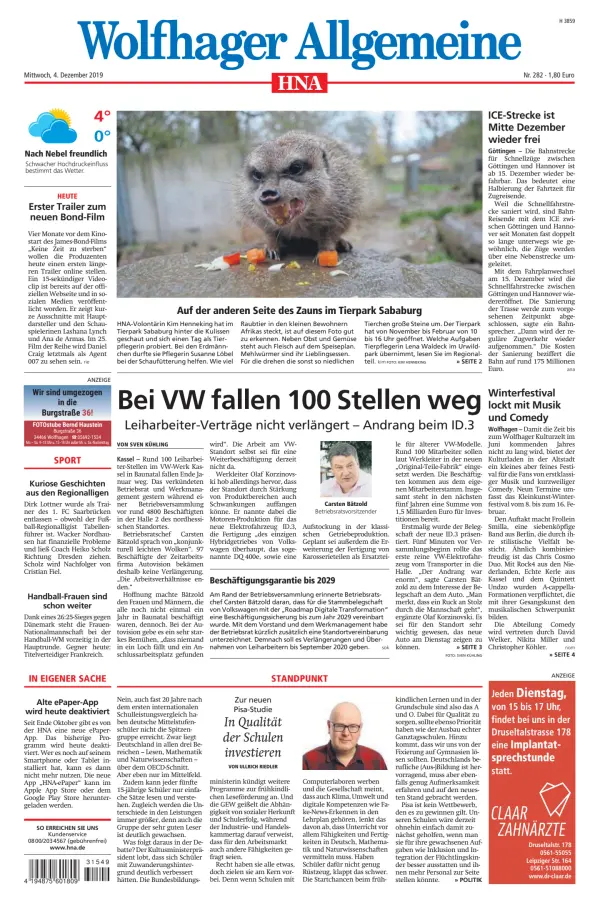 Read full digital edition of HNA Wolfhager Allgemeine newspaper from Germany