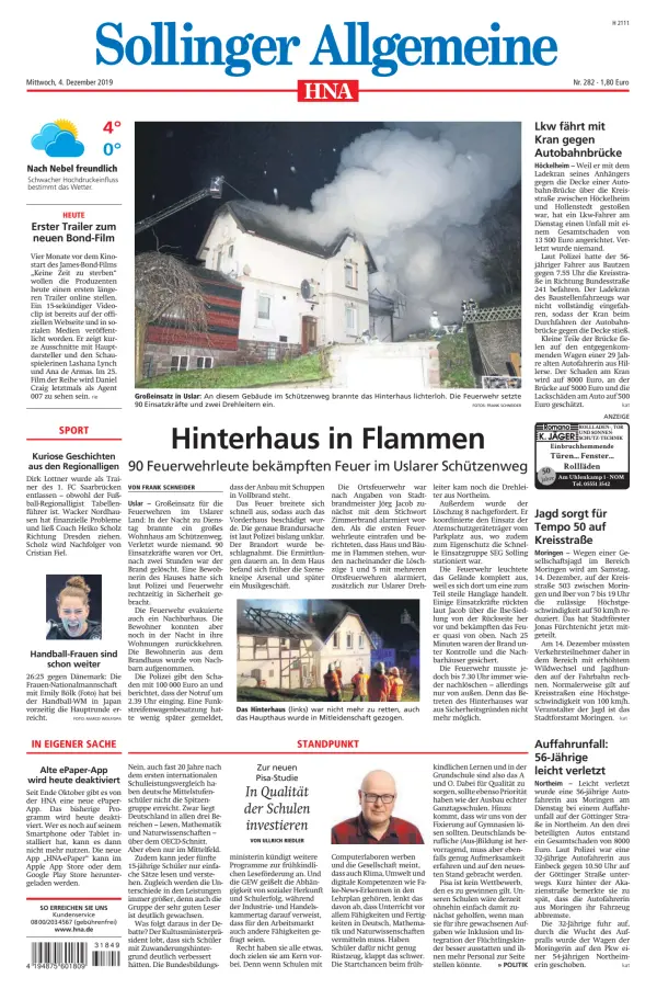 Read full digital edition of HNA Sollinger Allgemeine newspaper from Germany