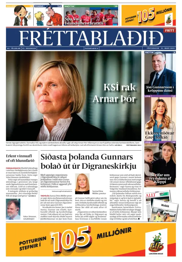 Read full digital edition of Frettabladid newspaper from Iceland