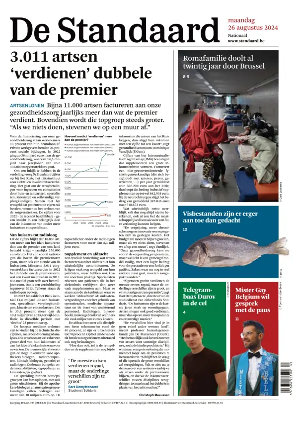 Read full digital edition of De Standaard newspaper from Belgium