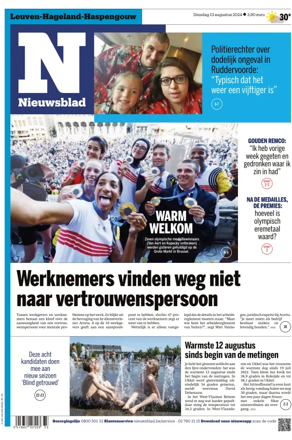 Read full digital edition of Het Nieuwsblad newspaper from Belgium