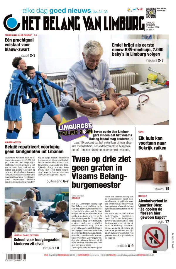 Read full digital edition of Het Belang Van Limburg newspaper from Belgium