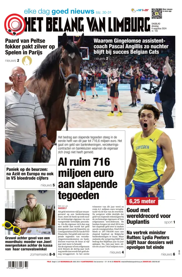 Read full digital edition of Het Belang Van Limburg newspaper from Belgium