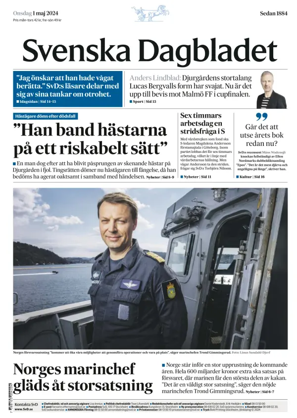 Read full digital edition of Svenska Dagbladet newspaper from Sweden
