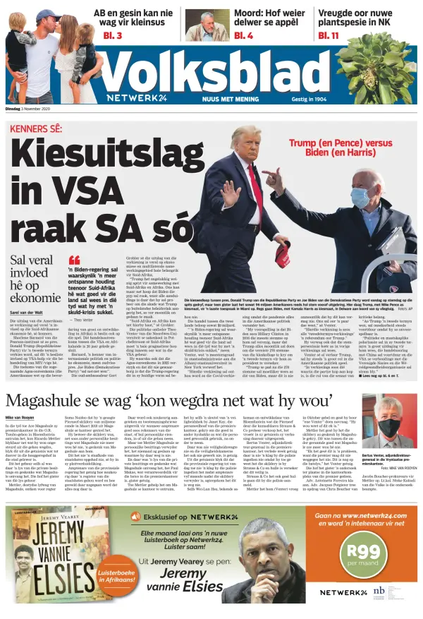 Read full digital edition of Volksblad newspaper from South Africa