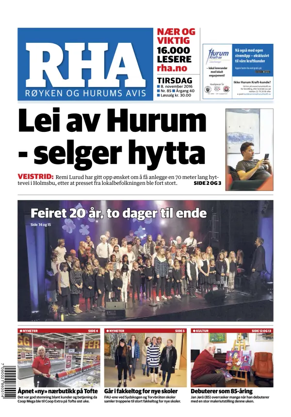 Read full digital edition of Royken og Hurums Avis newspaper from Norway