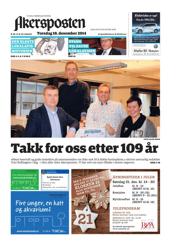Read full digital edition of Akersposten newspaper from Norway