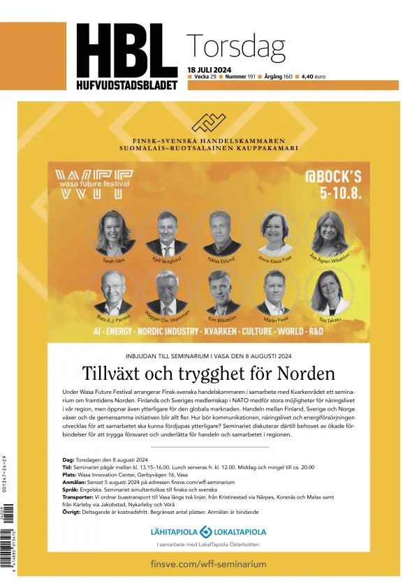 Read full digital edition of Hufvudstadsbladet newspaper from Finland