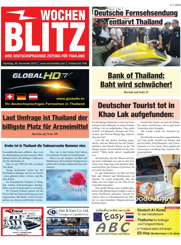 Read full digital edition of Wochen Blitz newspaper from Thailand