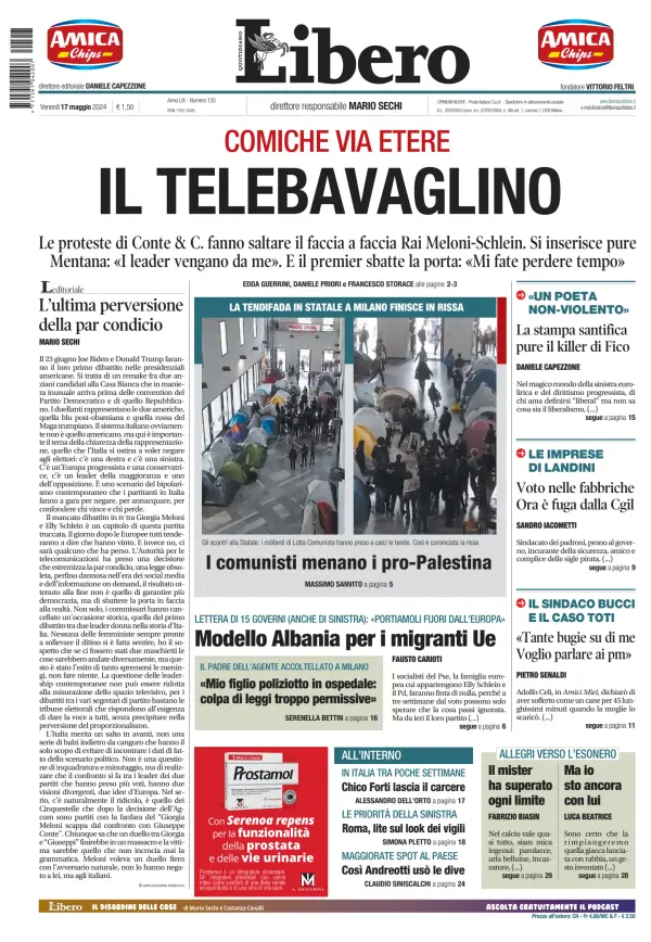 Read full digital edition of Libero newspaper from Italy