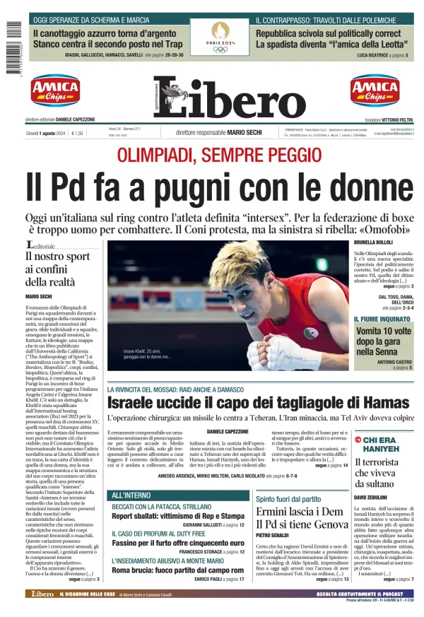 Read full digital edition of Libero newspaper from Italy