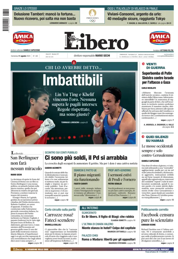 Read full digital edition of Libero newspaper from Italy