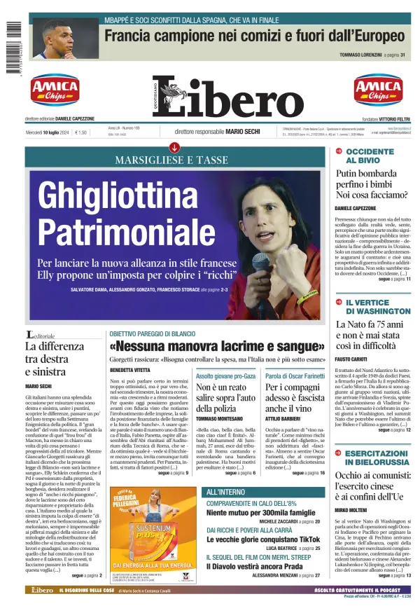 Read full digital edition of Libero newspaper from Italy