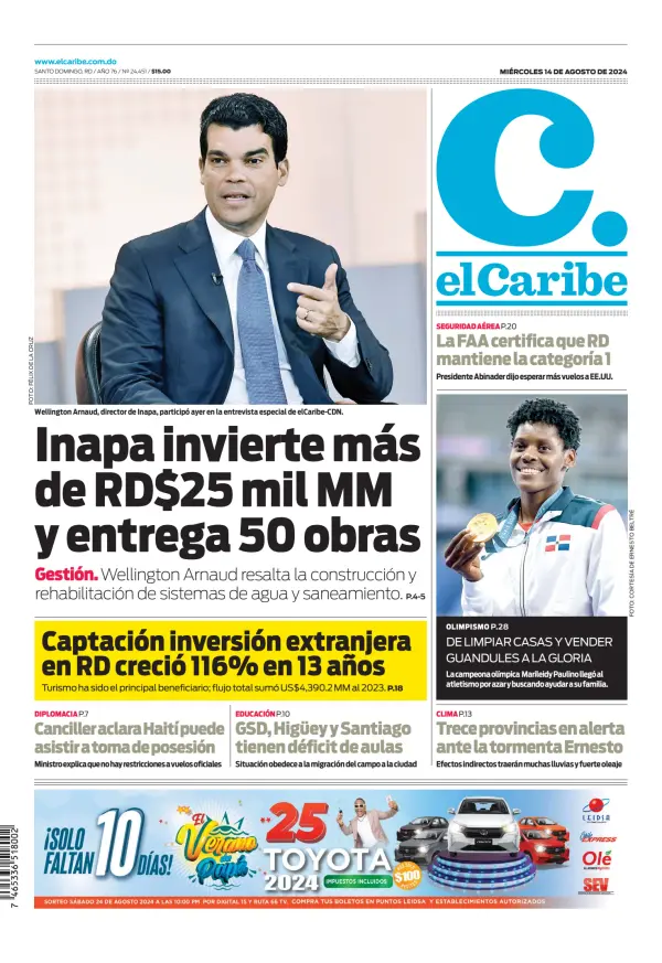 Read full digital edition of El Caribe newspaper from Dominican Republic