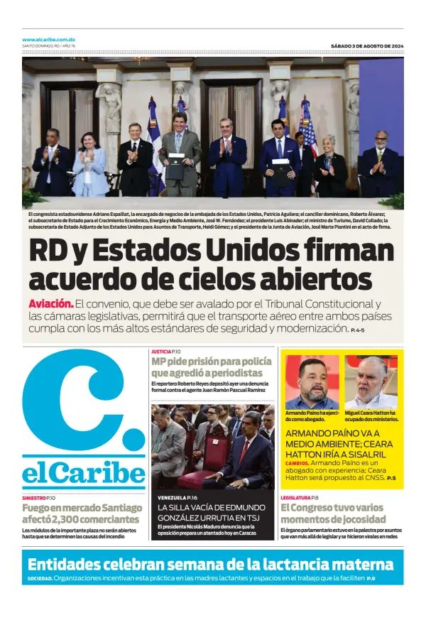 Read full digital edition of El Caribe newspaper from Dominican Republic