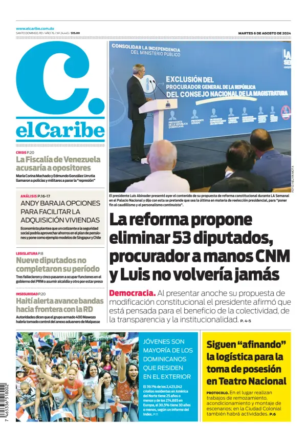 Read full digital edition of El Caribe newspaper from Dominican Republic