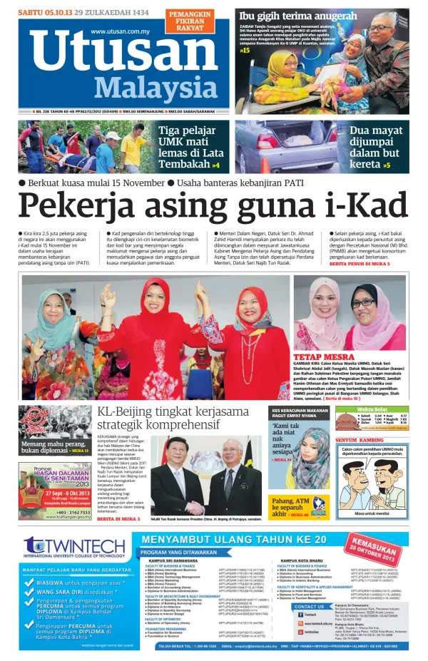 Read full digital edition of Utusan Malaysia newspaper from Malaysia