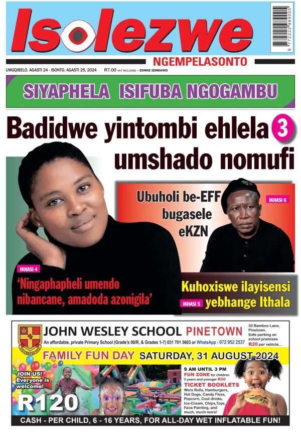 Read full digital edition of Isolezwe Saturday newspaper from South Africa