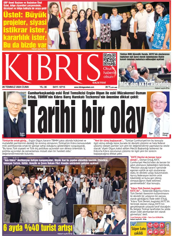 Read full digital edition of Kibris Gazetesi newspaper from Northern Cyprus