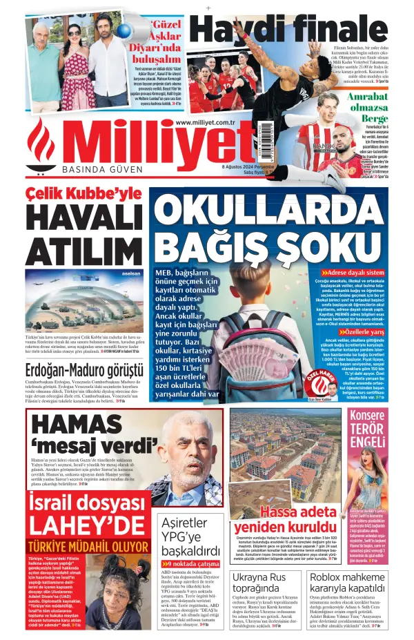 Read full digital edition of Milliyet newspaper from Turkey