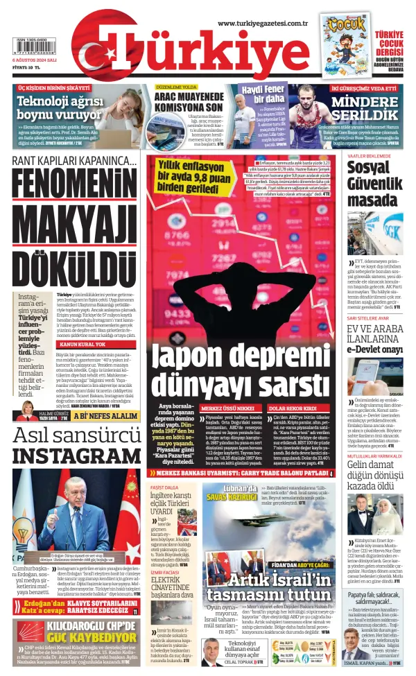 Read full digital edition of Turkiye newspaper from Turkey