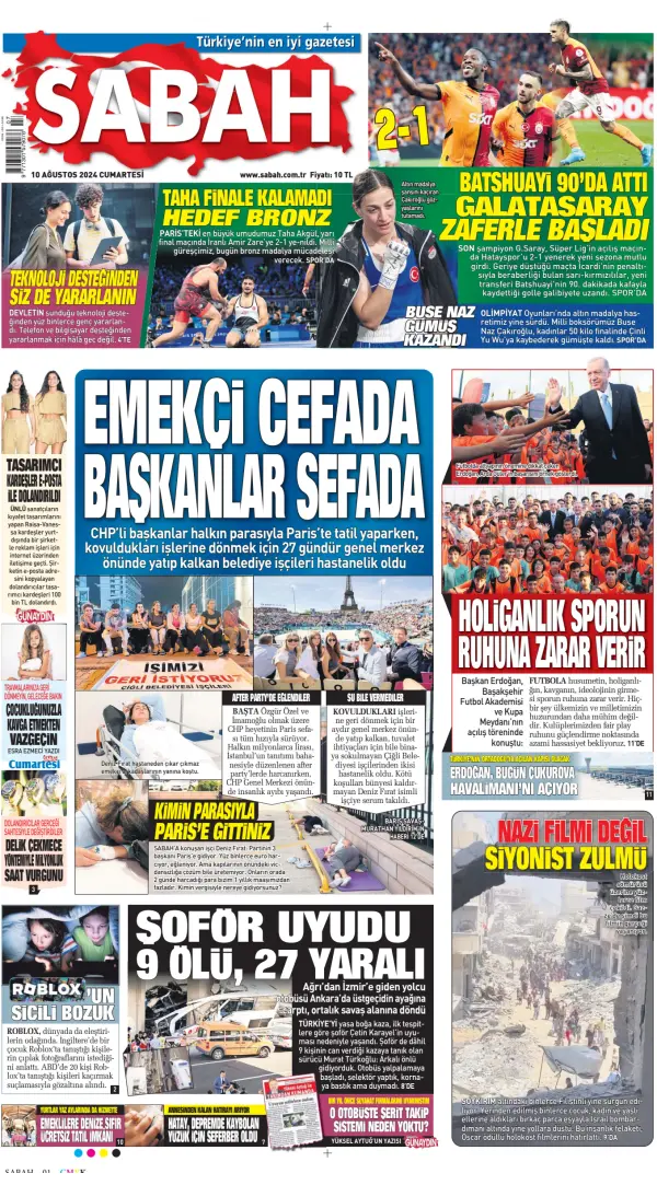 Read full digital edition of Sabah newspaper from Turkey