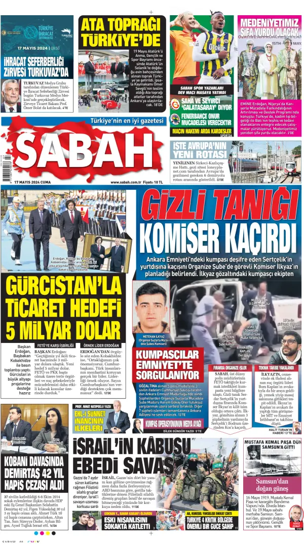 Read full digital edition of Sabah newspaper from Turkey