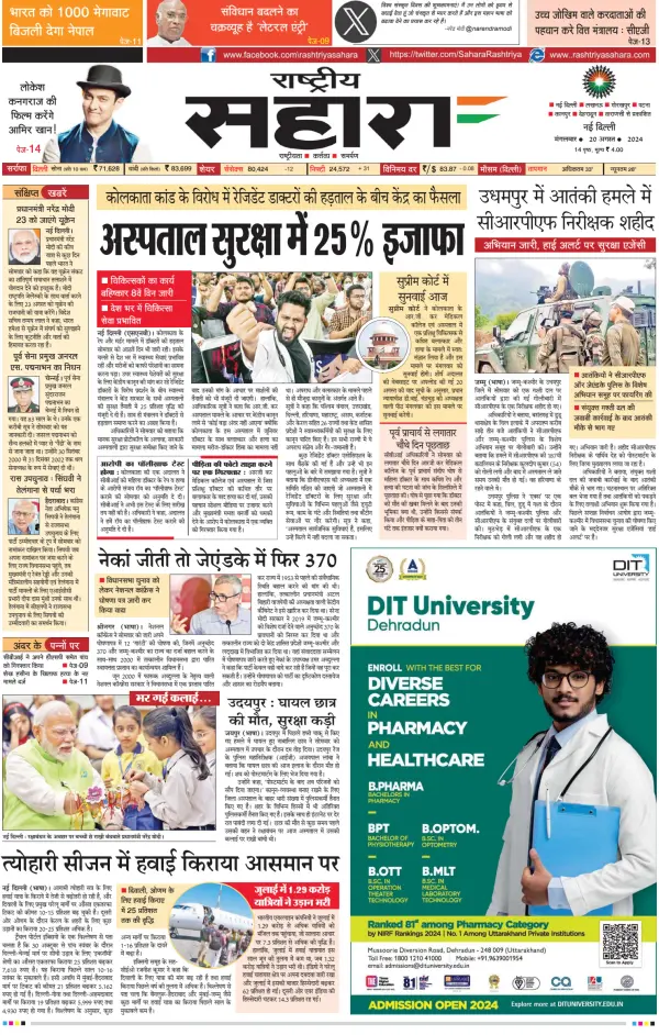 Read full digital edition of Rashtriya Sahara newspaper from India