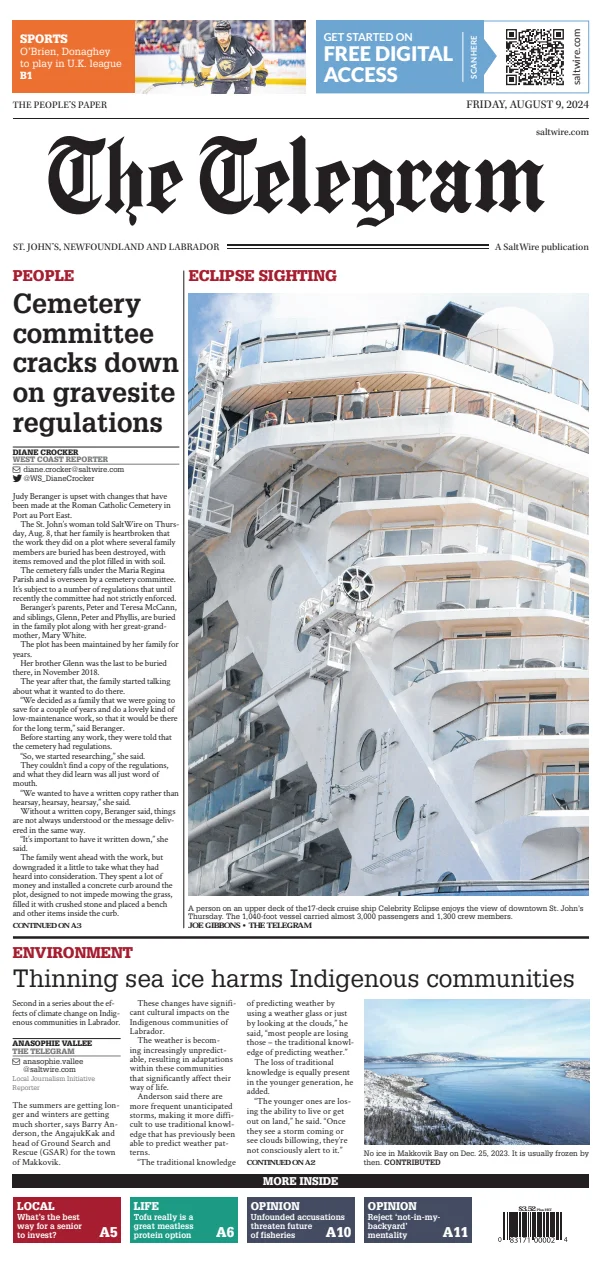 Read full digital edition of The Telegram (St. John's) newspaper from Canada