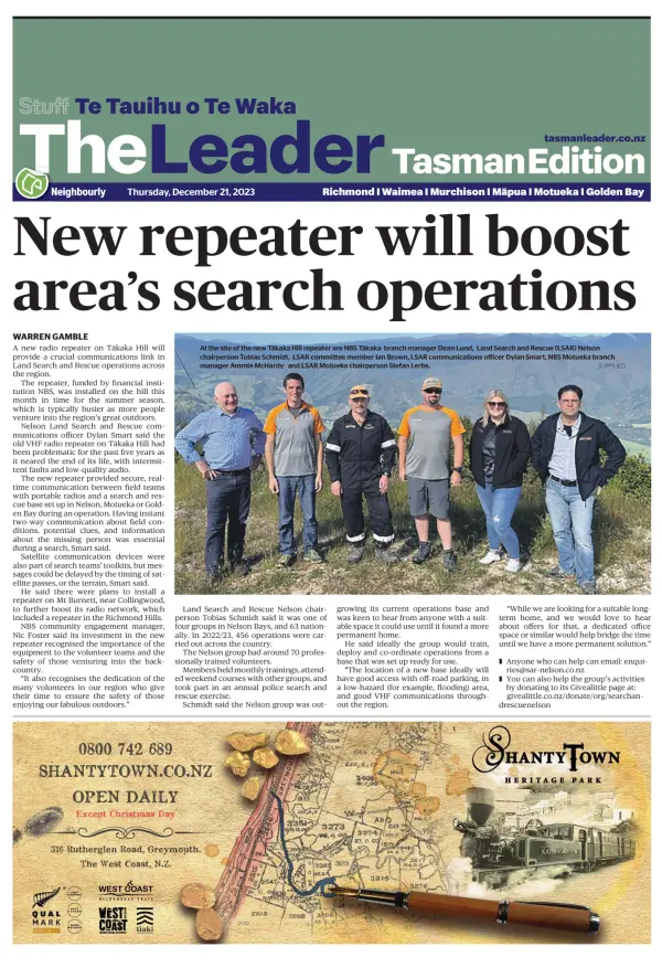 Read full digital edition of The Leader Richmond-Waimea newspaper from New Zealand