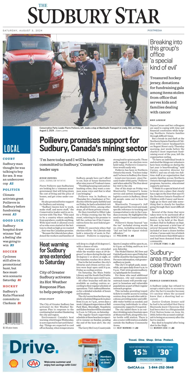 Read full digital edition of The Sudbury Star newspaper from Canada
