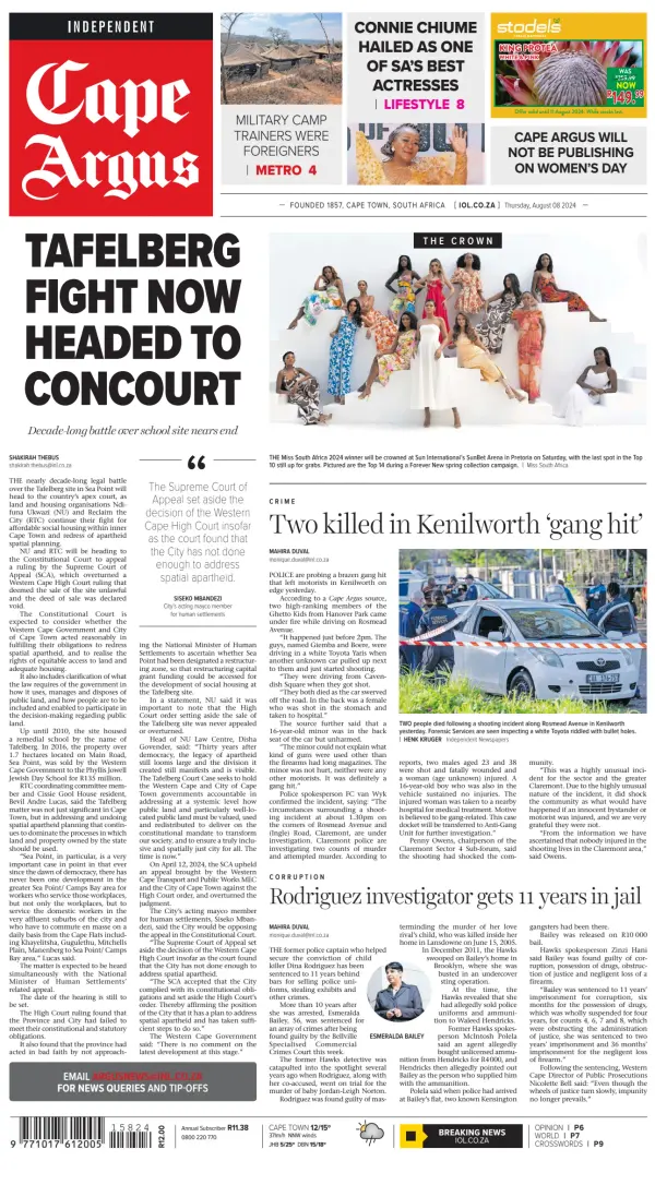 Read full digital edition of Cape Argus newspaper from South Africa